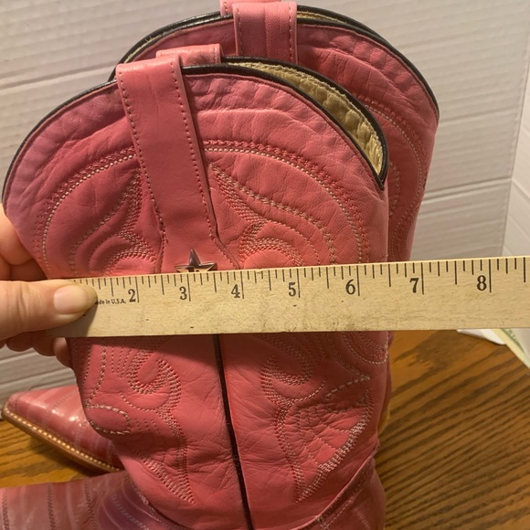 Los Altos Woman’s 9.5 Pink Eel skin Pointed Toe Cowboy Boots Barbie Cowgirl fun - Picture 15 of 15